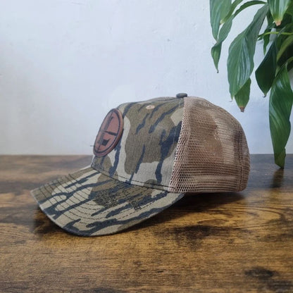 Vintage American Baseball Hat Snapback cap one size adjustable khaki green bottomland camo