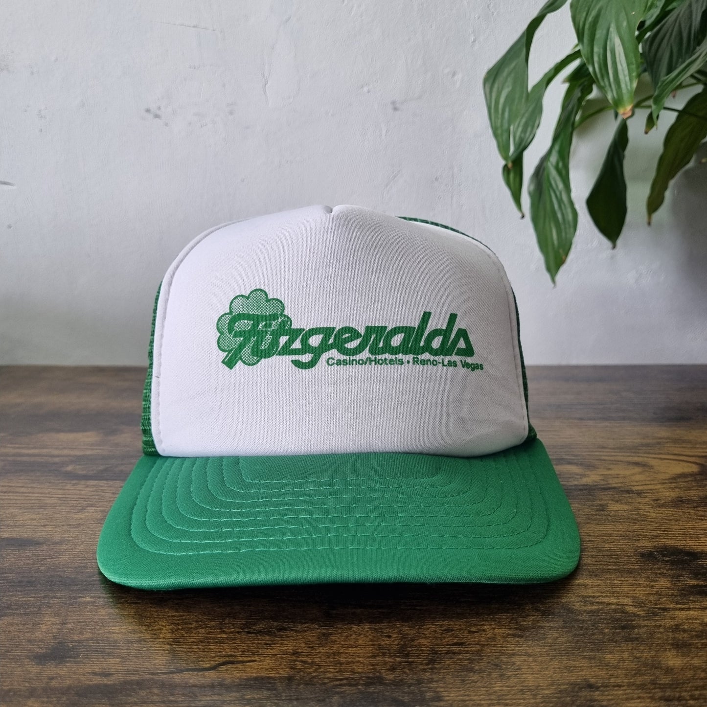 Vintage American Trucker Hat Snapback cap one size green Fitzgeralds casino