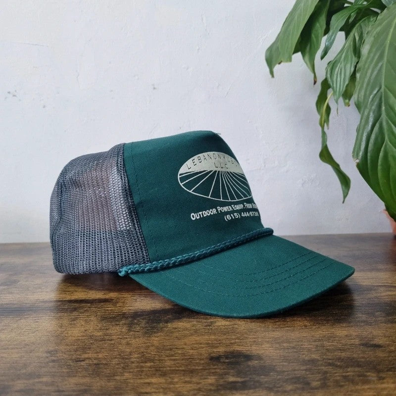 Vintage American Baseball Hat Snapback cap one size adjustable green farm equipment