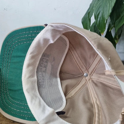 Vintage American Trucker Hat Snapback cap one size adjustable beige golfers roundup golf