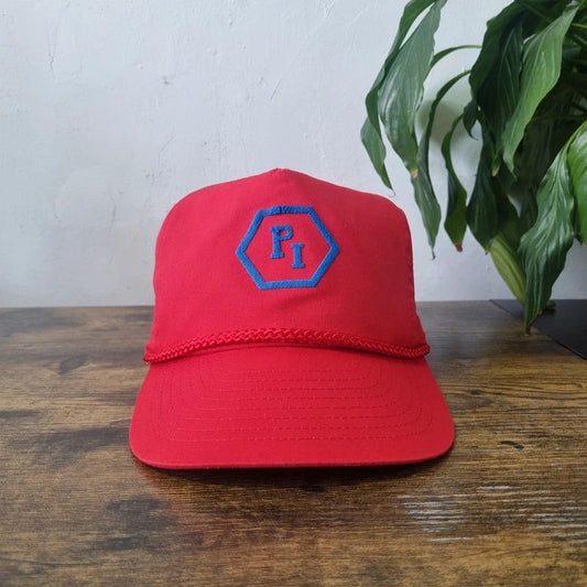 Vintage American Trucker Hat Snapback cap one size adjustable red PI