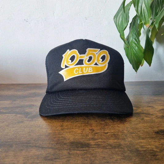 Vintage American Trucker Hat Snapback cap one size adjustable black 10-50 club