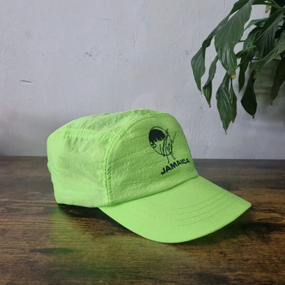 Vintage American Baseball Hat Snapback cap one size adjustable neon green Jamaica