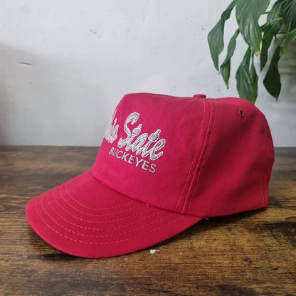 Vintage American Trucker Hat Snapback cap one size red ohio state buckeyes