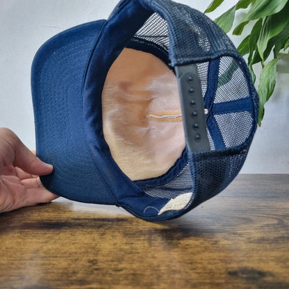 Vintage American Trucker Hat Snapback cap one size adjustable blue white general rent a car