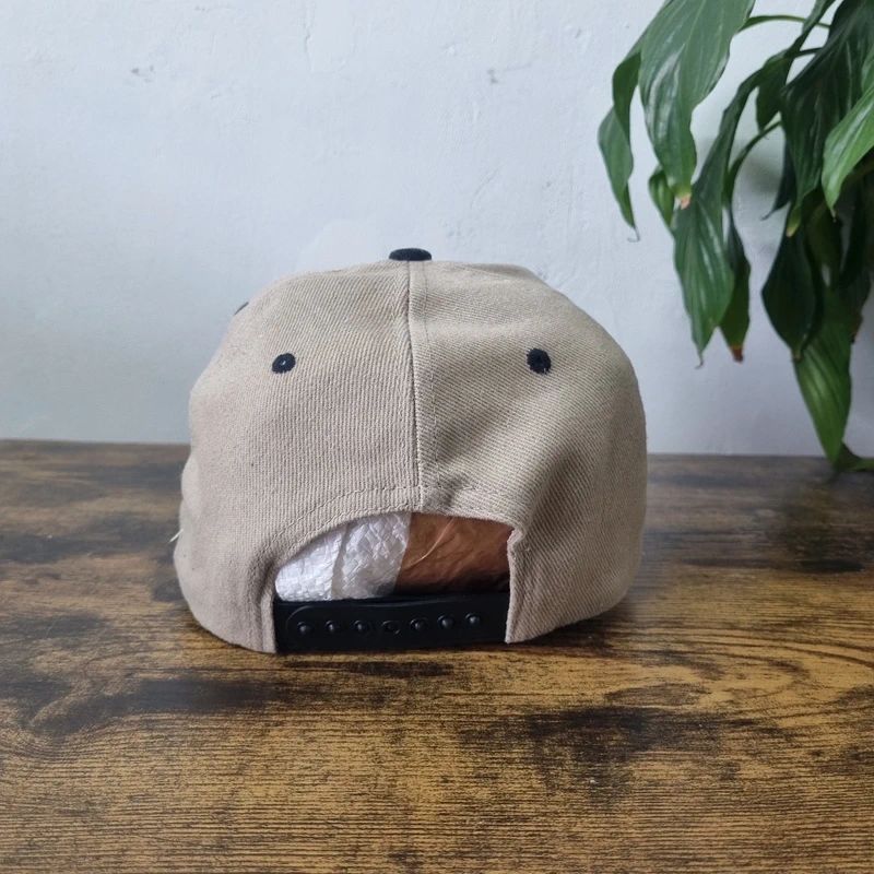 Vintage American Baseball Hat Snapback cap one size adjustable beige black Magid Glove