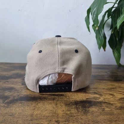 Vintage American Baseball Hat Snapback cap one size adjustable beige black Magid Glove