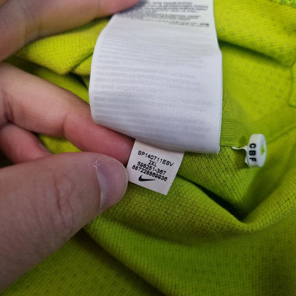 Nike Brazil Polo Shirt Jersey 2014 World Cup Green Size XXL
