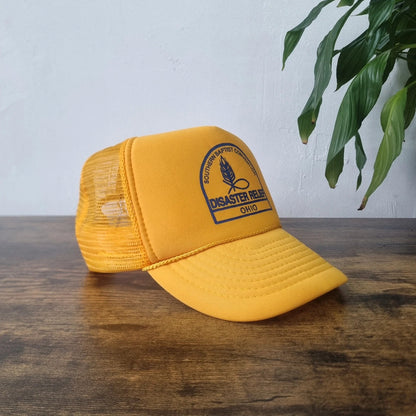 Vintage American Trucker Hat Snapback cap one size adjustable yellow ohio