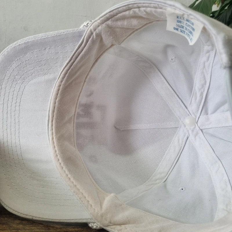 Vintage American Trucker Hat Snapback cap one size adjustable white texts A&m