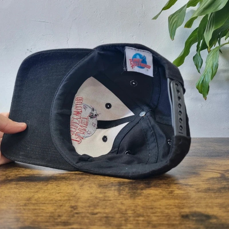 Vintage American Baseball Hat Snapback cap one size black planet Hollywood las vegas