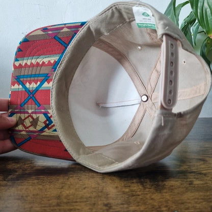 Vintage American Trucker Hat Snapback cap one size adjustable beige multi alliance bank