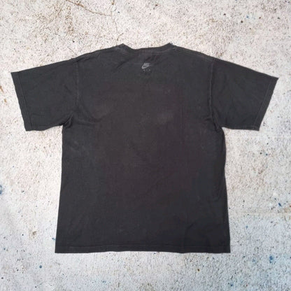 Nike T-Shirt Mens Y2K Vintage Spellout Big Swoosh Graphic Tee, Black, M