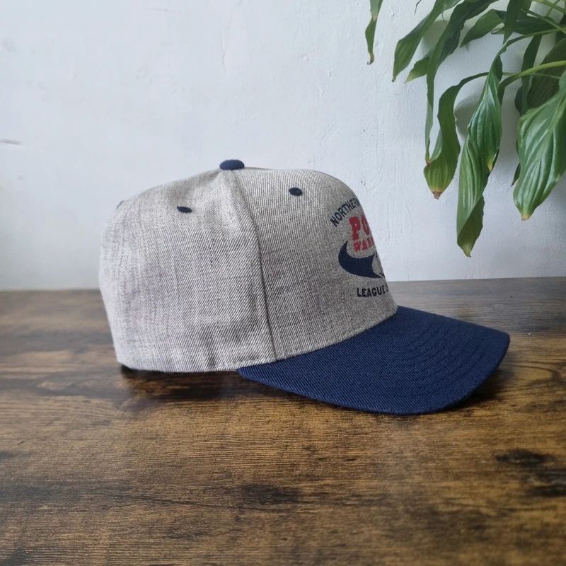 Vintage American baseball Hat Snapback cap one size adjustable grey pop warner football