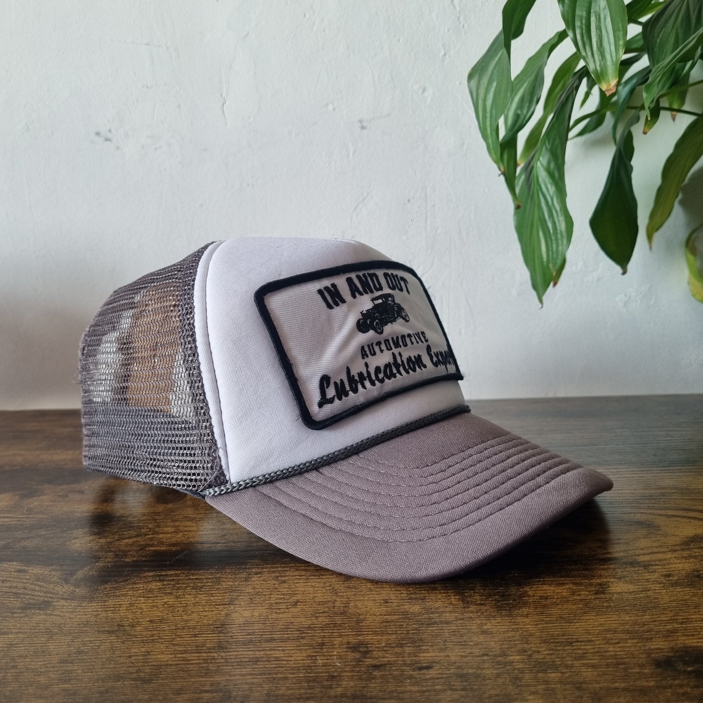 Vintage American Baseball Hat Snapback cap one size adjustable grey white