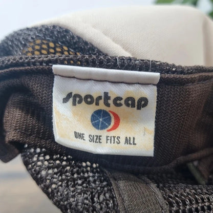 Vintage American Trucker Hat Snapback cap one size adjustable brown energy company arizona