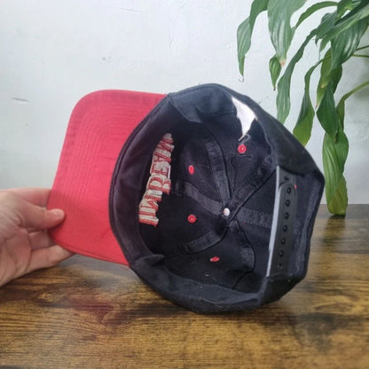 Vintage American baseball Hat Snapback cap one size adjustable black red Jim beam