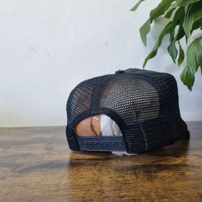 Vintage American Trucker Hat Snapback cap one size adjustable black operation stop