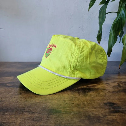 Vintage American Trucker Hat Snapback cap one size adjustable Edinburgh usaneon yellow
