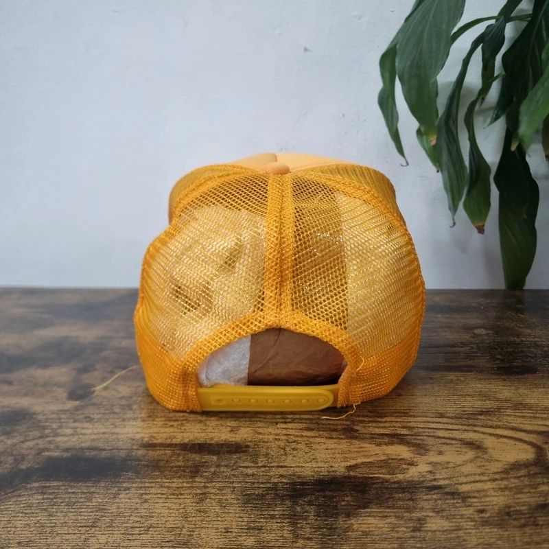 Vintage American Trucker Hat Snapback cap one size adjustable mustard yellow the barnyard