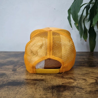 Vintage American Trucker Hat Snapback cap one size adjustable mustard yellow the barnyard