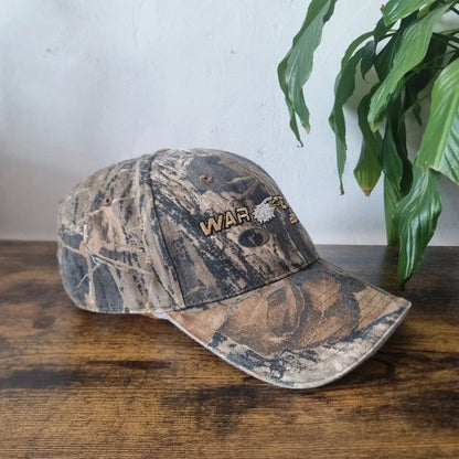 Vintage American baseball Hat Snapback cap one size khaki brown realtree eagle boats