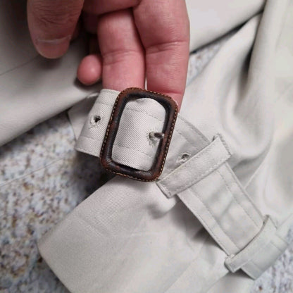 Aquascutum London England Trench Coat Mac Jacket Khaki Beige Mens Size 40