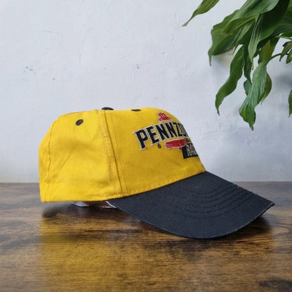 Vintage American Baseball Hat Snapback cap one size adjustable black yellow pennzoil racing