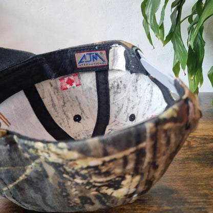 Vintage American baseball Snapback cap one size adjustable khaki brown firestop real tree
