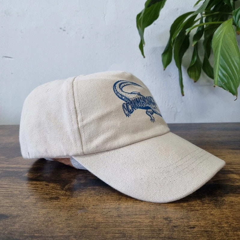 Vintage American Baseball Hat Snapback cap one size cream cayman jacket crocodile