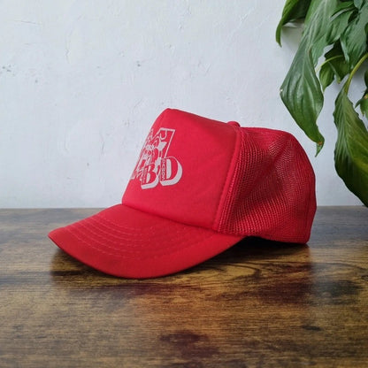 Vintage American Trucker Hat Snapback cap one size adjustable red Mexico Bull dawgs