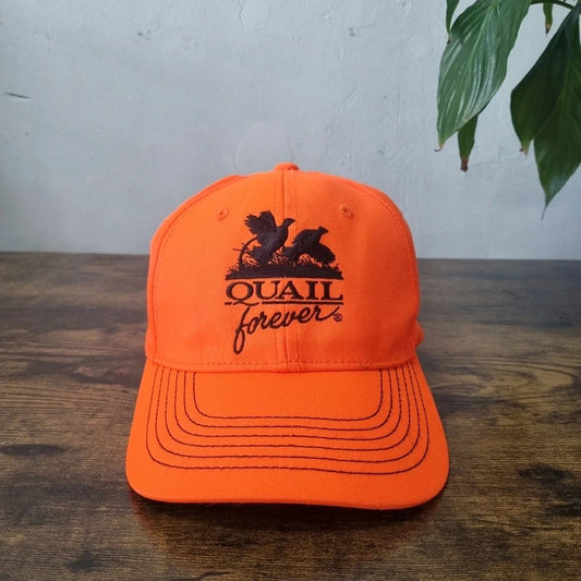 Vintage American Baseball Hat Snapback cap one size adjustable quail bird neon orange