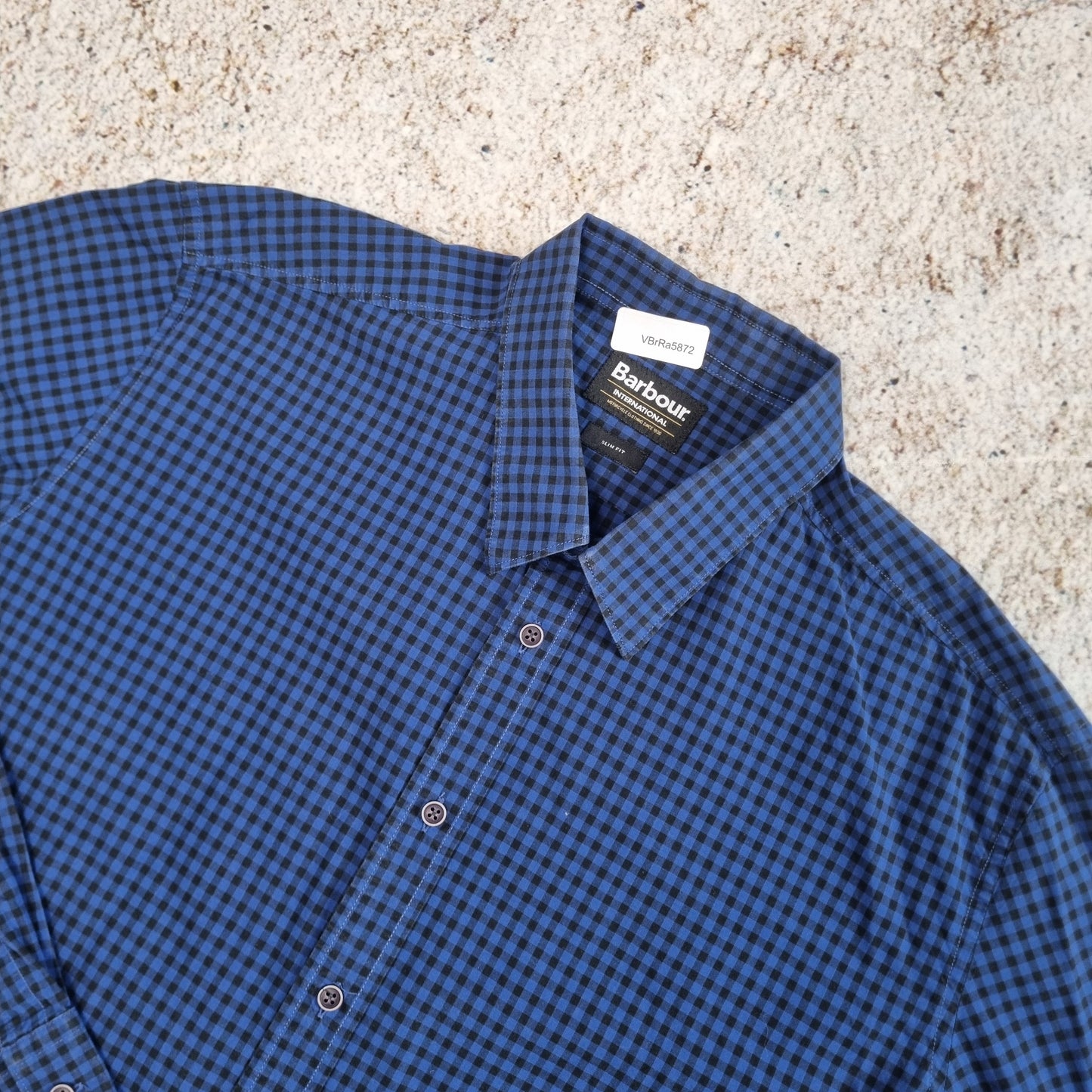 Barbour INTERNATIONAL SHIRT SLIM FIT CHECK GINGHAM - Blue - Size XL