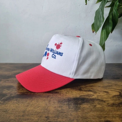 Vintage American baseball Hat Snapback cap one size adjustable red white Williams painting