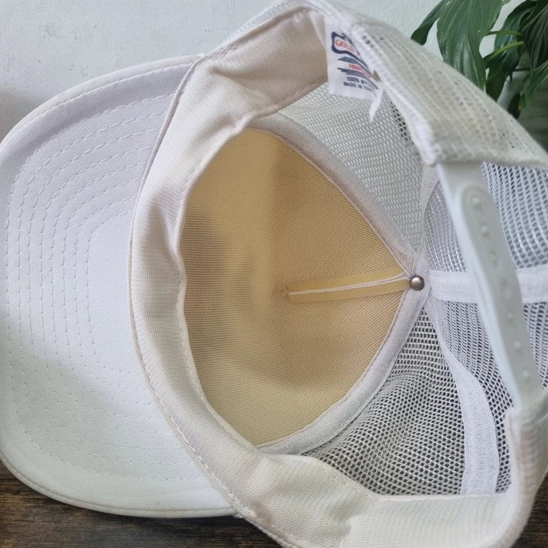 Vintage American Trucker Hat Snapback cap one size white Miller Beer Racing Team