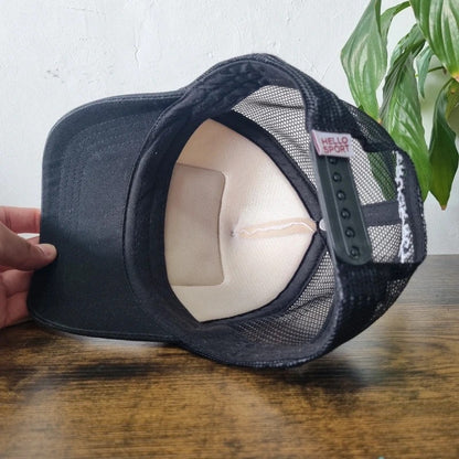 Vintage American Baseball Hat Snapback cap one size adjustable black white Nut trucker