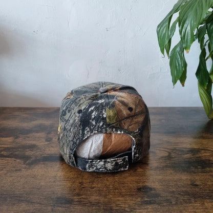Vintage American Baseball Hat Snapback cap one size adjustable khaki brown realtree camo rexel