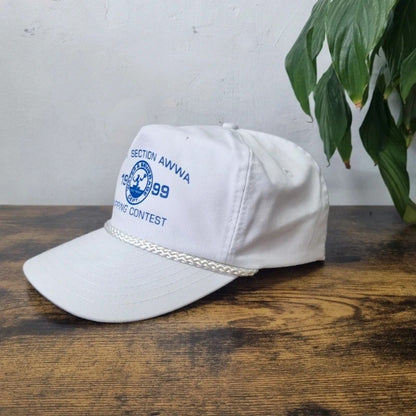 Vintage American Trucker Hat Snapback cap one size adjustable white tapping contest 99