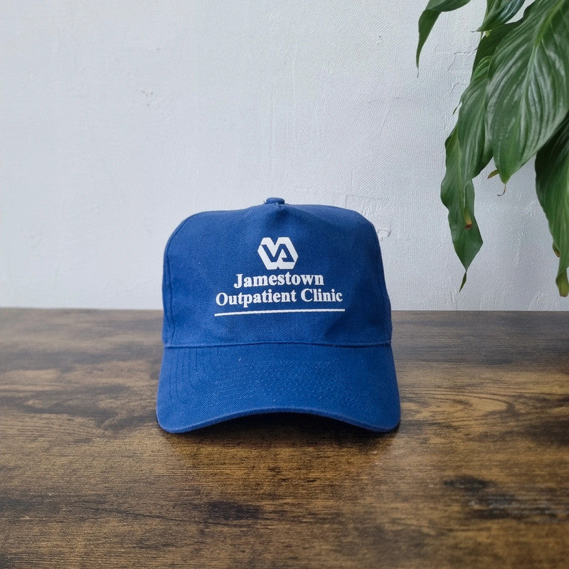 Vintage Trucker Hat snapack cap Jamestown clinic blue cotton one size adjustable 90s