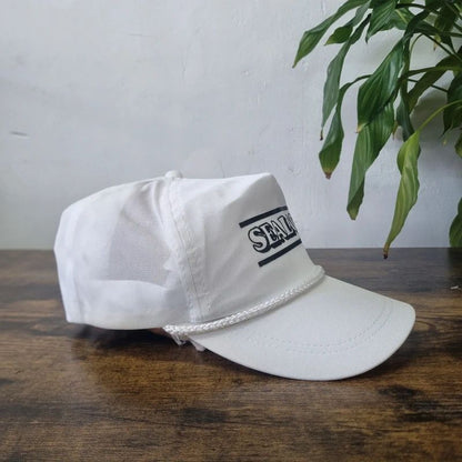 Vintage American Trucker Hat Snapback cap one size adjustable sealco white
