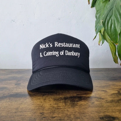 Vintage American Trucker Hat Snapback cap one size adjustable black Nick's Restaurant