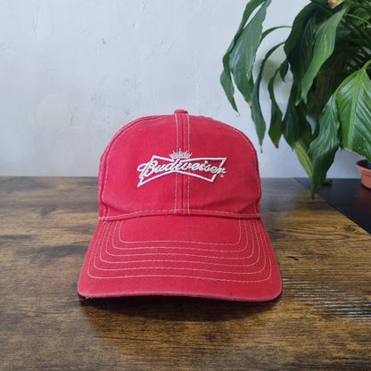 Vintage Budweiser Baseball Hat Snapback cap one size adjustable red