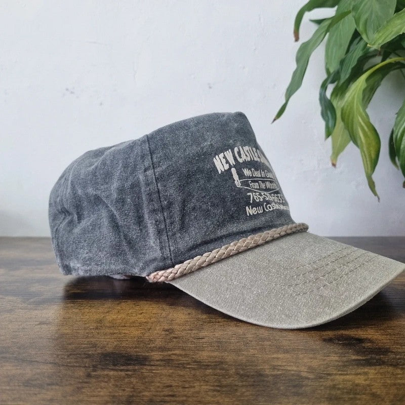 Vintage American Trucker Hat Snapback cap one size adjustable grey new castle sawmill