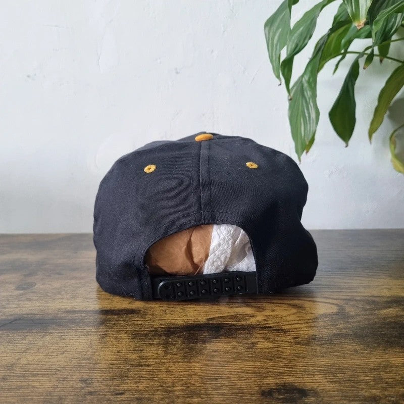 Vintage American Trucker Hat Snapback cap one size adjustable black yellow fire expo 2007