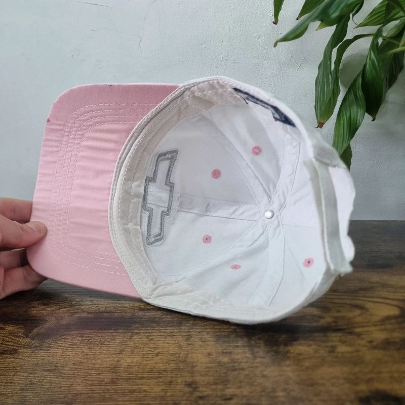 Vintage Chevrolet baseball Hat Snapback cap one size adjustable white pink women y2k
