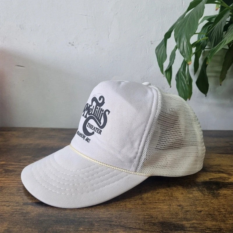 Vintage American Trucker Hat Snapback cap one size adjustable white Mel Tillis Theater