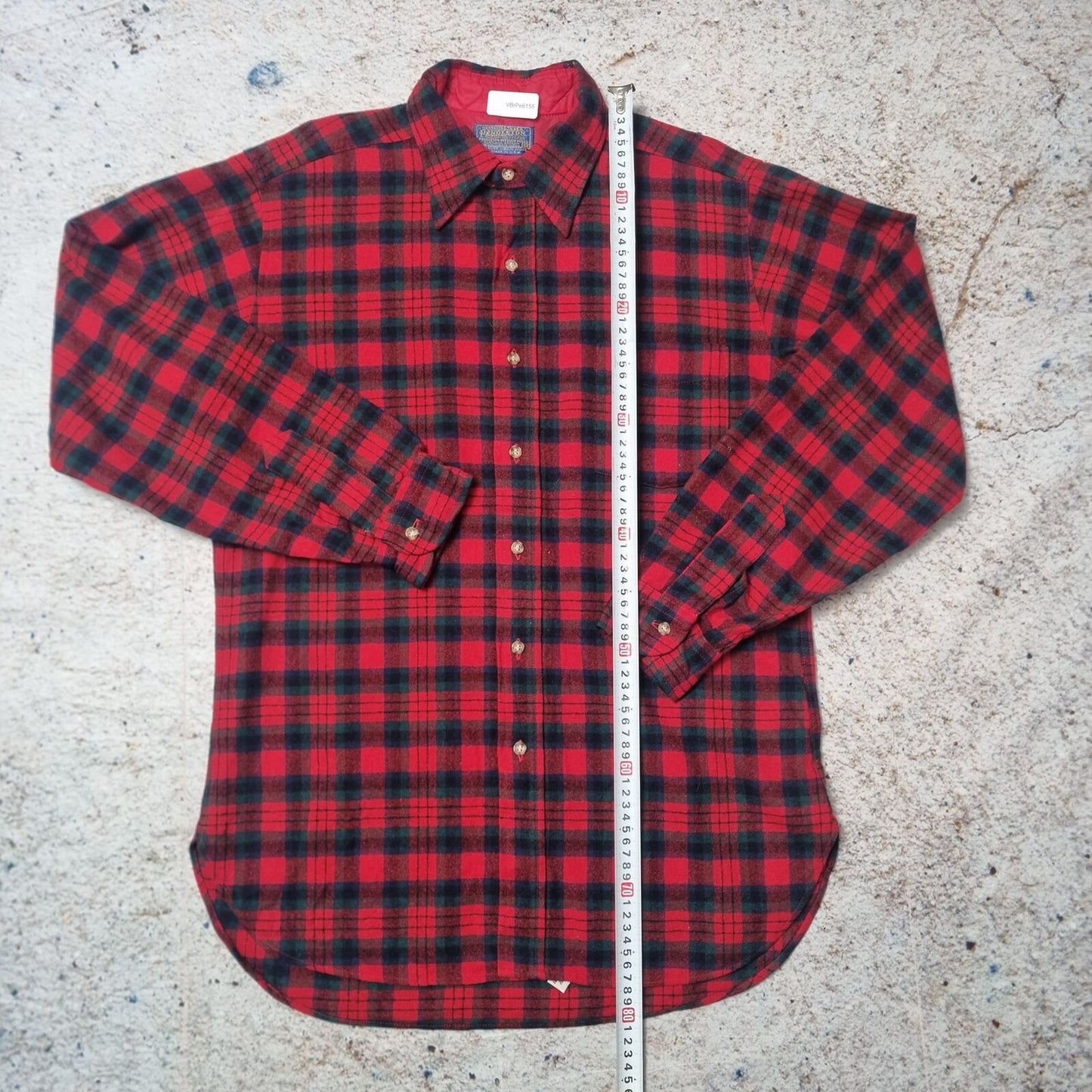 Pendleton Shirt Mens Checkered 100% Virgin Wool Flannel Button Up - Red - Size M