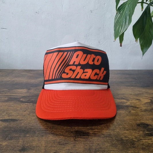 Vintage American Trucker Hat Snapback cap one size adjustable orange black auto shack