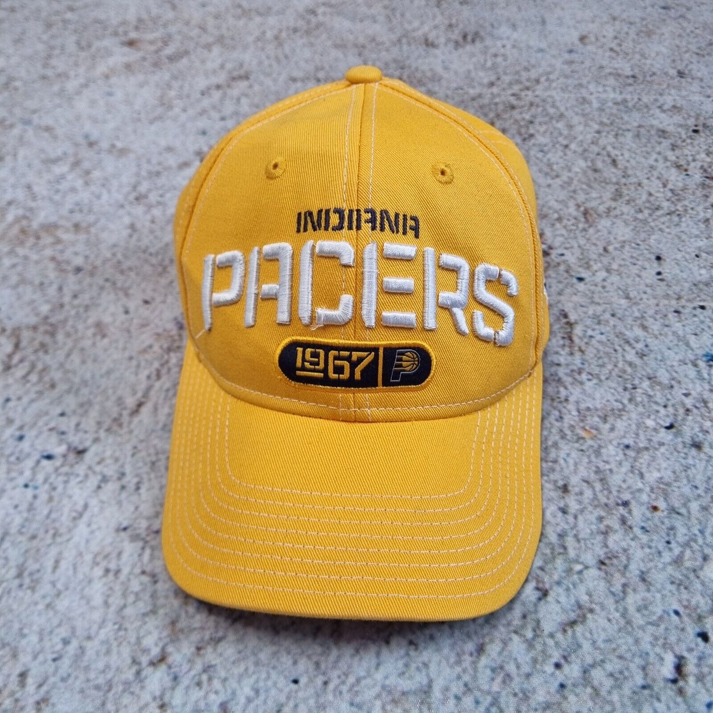 Adidad NBA Indiana Pacers Hat Adjustable Loop Cap Yellow Retro
