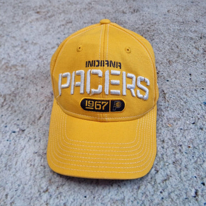 Adidad NBA Indiana Pacers Hat Adjustable Loop Cap Yellow Retro
